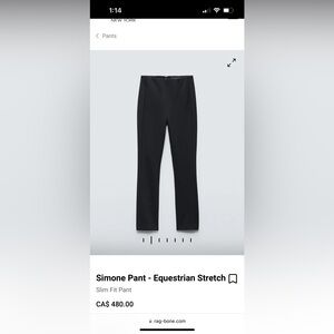 Rag & Bone Simone pants 00 black